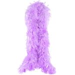 THARAHT Lavender Chandelle Turkey Feather Boa 2 Yards 100g for DIY Craft Home Dancing Wedding Party Halloween Costume Decoration Feather Boa