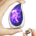 M MEILINXU Cosmic Galaxy Small Keepsake Urn for Human Ashes - Blue Starry Aurora Borealis Mini Urn - Fits a Small Amount of Cremated Remains - Display at Home or Niche Brass Hand Engraved Tear Drop