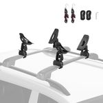 JOYTUTUS Kayak Roof Rack Saddles, Crab Roof Mounting Kit Fits Most Car SUV Truck Cross Bars, Carrier Kayak Paddle Board Surfboard with Tie Down Straps Ratchet Strap (Crab Kayak Saddle Rack, Black)