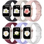 Maledan Sport Bands Compatible with Apple Watch Strap Women 40mm 41mm 38mm 42mm Men, 6 Pack Silicone Wristbands Replacement Bands for iWatch Apple Watch SE Series 10 9 8 7 6 5 4 3 Ultra 2 Accessories