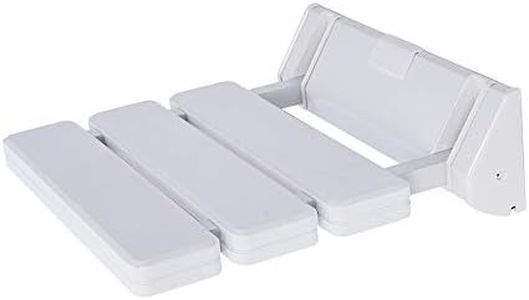 RMAN Duschhocker Duschstuhl Duschsitz Klappbar Wandmontage Duschklappsitz Belastbar bis 130 kg Rutschfesten Badhocker Duschhilfe Hocker für Senioren - Weiß