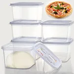 Vodolo Pizza Dough Proofing Box with Sealing Lids, Set of 6 Pizza Dough Containers with Covers