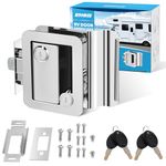 Kohree RV Door Lock, Polar Chrome Travel Trailer Door Latch with Paddle Deadbolt, Universal Entrance Lock Counter Security Lock with 4 Keys Fits Camper, Travel, Horse Trailer, Cargo Hauler