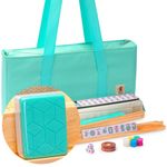 Yellow Mountain Imports American Mahjong Set with 166 Tiles, Soft Case, Racks with Pushers, and Accessories, 'Pepper'