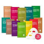 GLAM UP Facial Sheet Mask 12 Combo (Pack of 12) | masques en feuille, Face Masks Skincare, Hydrating Face Masks, Moisturizing, Brightening and Soothing, Beauty Mask For All Skin Type