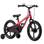 RoyalBaby Moon-5 Lightweight Magnesium Frame 14 Inch Kids Bike with Dual Hand Brakes, Training Wheels, Bell, and Tool Kit for Boys and Girls, Red