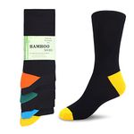 WeciBor Men's Bamboo Smart Breathable Soft Casual Socks 6-Pack, Size 12-14