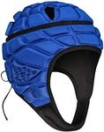 TUOYR Rugby Headgear 7 on 7 Soft Shell Padded Helmet Flag Football Headguard Adjustable Head Protector Training Lacrosse Soccer Goalkeeper Paintball Head Protection Fits (BLUE, Youth YM(51cm/20)