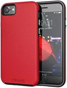 Crave Dual Guard for Apple iPhone SE 2022 (3rd gen), SE 2020 (2nd gen) ,8 ,7 , Shockproof Protection Dual Layer Case for iPhone SE/8/7 (4.7 Inch) - Red