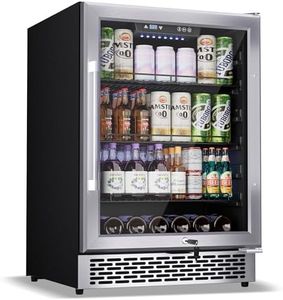Minorfun 24-Inch Built-In Beverage Cooler, 200 Can Capacity, Smart Control System, for Soda, Beer, Wine & Water, Ideal for Kitchen, Bar, Living Room