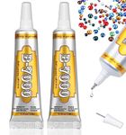 B7000 Glue Clear Adhesive - 15ml/0.5oz (2 Pack) - Jewelry Bead B-7000 Glue with Precise Tips for Rhinestones Fabric, Glass, Jewelry Making, DIY Art Crafts, Leather, Toys