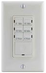 GE Push Button Digital Countdown Timer Switch, NO Neutral Wire Required, 5-15-30 Minute and 1-2-4 Hour Presets, On/Off, for Lights, Exhaust Fans, and Heaters, Décor Wall Plate Included, 15318, White