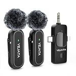 YEJATA Lavalier Microphone for iOS/Android Phone/Camera/Computer/Laptop, Professional Dual Lapel Microphone for Video Recording, Vlog, YouTube, TikTok