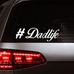 KREEPO Baby on Board Dadlife White (Pack of 2) Vinyl Car Stickers Window Bumper (12.1x4cm)