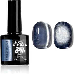 THR3E STROKES 9D Glitter Cat Eye Gel Finish Magnetic Nail Polish Art Manicure DIY at Home Soak Off UV Gel 7.5ML (CE18, 7.5ML)