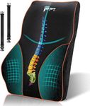 POOTACK Lumbar Support Cushion – Ergonomic Memory Foam Back Pillow for Pain Relief, Lumbar Support for Office Chair, Car Seat, Gaming Chair & Recliner – Includes Adjustable Straps