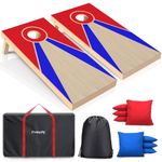 4'x2' Solid Wood Cornhole Board Set, Corn Hole Boards Set, Cornhole Sets Includes 2 Cornhole Toss Boards, 8 Cornhole Bean Bags & Carry Case for Adult Outdoor Games