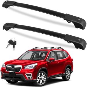 FengYu Roof Rack Cross Bars 220lb Compatible with Subaru Forester 2014-2024 (not for Wilderness), Heavy Duty Lockable Aluminum Roof Rails Crossbars Cargo Bars Canoe Rooftop Black Carrier Luggage