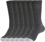 WANDER Men's Cushion Crew Socks 6-Pack Running Socks Men Cotton Athletic Sport Work Shoes Drak Grey 6-9