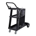 Black Welding Cart Plasma Cutter Welder Mig Tig Arc Storage for Tanks Gas Bottle