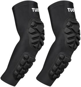 Dialudon Youth Padded Arm Sleeve Elbow Forearms Commpression Pads Protection for Football Basketball Volleyball Adult 2 Pack Black