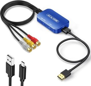 Viagkiki RCA to HDMI Adapter, AV to HDMI Converter, RCA to HDMI Composite Audio Video Converter for PS1, PS2, PS3, STB, Xbox, VHS, VCR,Blue-Ray DVD Players(HDMI Cable Included)