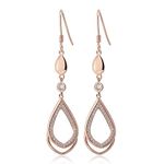 Meissa Sterling Silver Dangle and Drop Earrings for Women Handmade Teardrop Statement Earrings Rose Gold Long Earrings Bridesmaid Gift (Rose Gold)