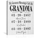 Mothers Day Gifts - Personalized Birthday Gifts For Mom Wife - My Greatest Blessings Call Me Mom & Grandma Custom Canvas Prints For Women