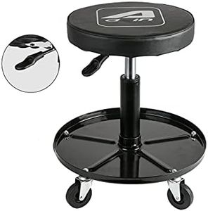 Aain LT2A Heavy-Duty Adjustable Mechanic's Roller Seat Adjustable Rolling Stool with Wheels & Tool Tray Black