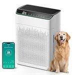 FLANUR Air Purifiers for Bedroom Home Large Room, Covers up to1690 ft² with Smart WiFi Air Quality Monitor, Sleep Mode and Auto Mode, True HEPA Filters Remove Pet Hairs, Dust, Smoke, 23db, White