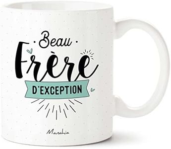 Manahia Mug Cadeau Beau Frère - Beau Frère d'exception - Avec Boite Kraft - Imprimé en France - Noël, Anniversaire Beau Frère - 330 mL Céramique - Frangin - Tasse Beau Frère