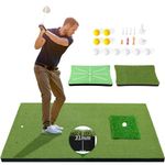 Voxor Golf Mat Practice, 5x4 Ft Golf Hitting Mat Equipped with 3 Interchangeable Inserts, Golf Hitting Training Aids for Backyard Driving Chipping Indoor Outdoor Practicing-Best Gifts for Men/Boys