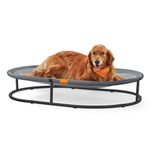 Feandrea Pet Bed, Elevated Dog Bed for Medium, Large Dogs, Cat Bed for Multiple Cats, with Removable Washable Mesh, for Pets up to 120 lb, Oval, Gray UPCB005G01