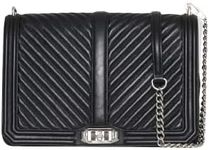 Rebecca Minkoff Women's Chevron Quilted Jumbo Love Crossbody, Black