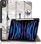 ProElite Smart Case for iPad Pro 11 inch 2022/2021 4th/3rd Gen [Auto Sleep/Wake Cover] [Pencil Holder] [Soft Flexible Case] Recoil Series - Eiffel