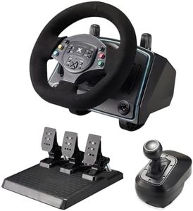 NBCP Gaming Steering Wheel with Pedals - 1080° Racing Wheel with Hall Effect Pedal, Paddle Shifters - Steering Wheel for PC, Xbox One, PS4, Xbox 360, Xbox Series X/S, PS3 and Switch