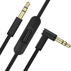 Replacement Audio Cable Cord Wire Compatible with Beats by Dr Dre Solo2 Solo3/Studio 2 3 Pro/Detox/Wireless/Mixr/Executive/Pill Headphones Aux Cord with Microphone & Volume Control(4.6FT, Black)