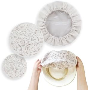 8'' 10'' 12'' Bowl Covers for Bread Proofing with Plastic Liner, Reusable Cloth Bread Bowl Cover for Sourdough Rising