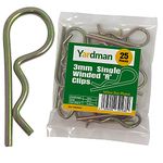 YARDMAN R Clips 25-pcs 3mm x 72mm – Single Winded - Yellow Zinc Plated - Locking Hitch Pin – R Shape Cotter Pin - R Split Retaining Hair Pin Clips for Tractors, Trailers, Auto Mechanics