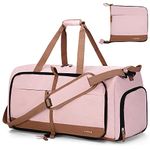 Lekereise Duffle Bag for Women Large Capaciry 80L Travel Weekender Bags for Women with Shoes Compartment Water Resistant Foldable Overnight Bags Duffel Bag,Pink