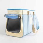 Emily Pets Soft-Side Cat Dog Carrier,Collapsible Clear Tote for Small Animals,Pet Carrier,Breathable Portable Traveling Camping Hiking Outdoor Bags Swaddling Sling Bag Belt Cute Shoulder Bag(Sky Blue)