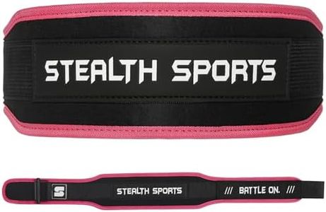 Stealth Sports 4-inch Weight Lifting Belt Self Locking Gym Back Support Weightlifting Belt for Men Women Workout Deadlift Squats Olympic Bodybuilding Strength Training Belt (Pink, XS)