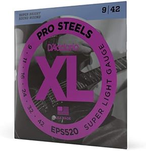 D'Addario EPS520 ProSteels Electric Guitar Strings - Super Light 9-42
