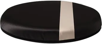 HealthSmart 360 Degree Swivel Seat Cushion, Chair Assist for Elderly, Swivel Seat Cushion for Car, Twisting Disc, Black with Tan Stripe, 15 Inches in Diameter