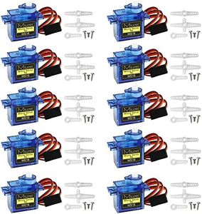 Sg90 9g Micro Servo Motor, Miuzei Mini Servos Motor Kit Metal Gear Servo for Arduino Project, Small Servo for Rc Car Airplane Robot 10 Pack