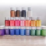 KEDIA Imported shimmering Mica pigment powder , pack of 20 colors , 10 gram each , | Used for Making Cosmetic | Lip Safe + Lip Balms | Non Bleeding Colors Hot and Cold Shop making process | Candle Making | Soap Making, Nail Art | Resin Jewelry; Epoxy, Resin, Plastidip! Furniture |Cosmetics