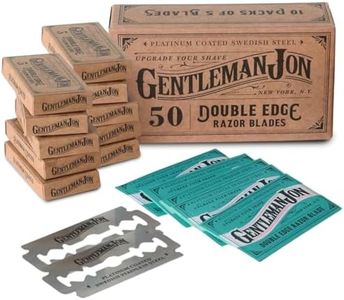 Gentleman Jon 50-Pack Platinum Double Edge Razor Blades - Premium Swedish Stainless Steel Safety Razor Blades - Platinum Coated Blades For Smooth and Comfortable Shaves - Fits Most Safety Razors