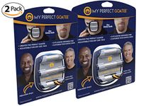 Mens Goatee Shaving Template | Create a Perfectly Shaped Goatee Every Time | Adjustable | Reduces Shaving Time | Shape Van Dyke, Goatee and Circle Beard, Version 1.1 (2-pack)