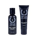 ZEUS Travel Beard Shampoo and Conditioner Set for Men, Sandalwood