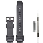 WRISTARMOR 18mm Resin Watchband Compatible with Caiso Pro Trek PRG 270 Mens Rubber Replacement Strap Waterproof Sport Bracelet (Black buckle)